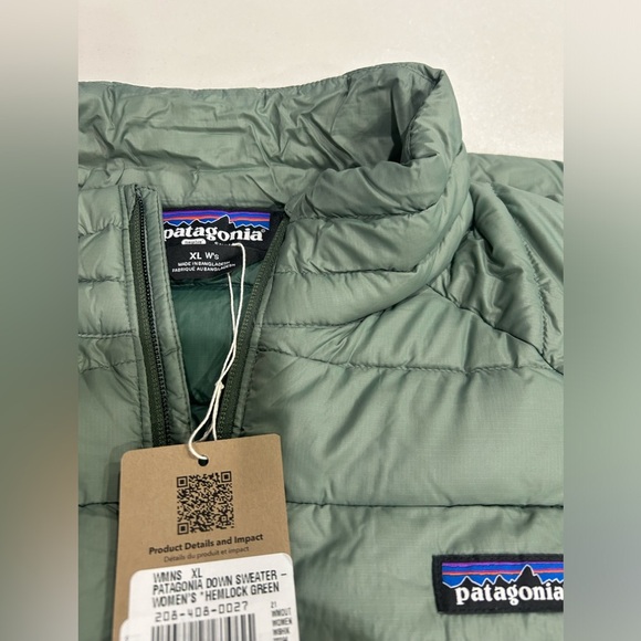 Patagonia Women’s XL Down Sweater Puffer Jacket Green NWT Puff 2 - Picture 4 of 14